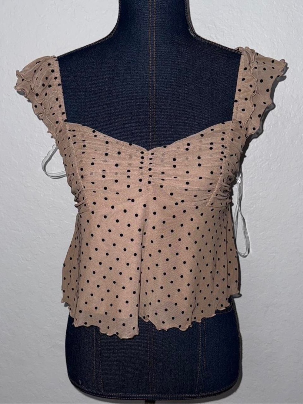 RSQ polkadot cropped blouse